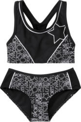 Mädchen Bikini mit Schriftzug-Print
