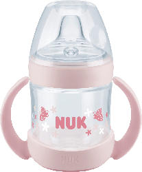 Nuk Trinklernflasche Nature Sense mit Trinktülle aus Silikon, 150ml, ab 6 Monate, rosa