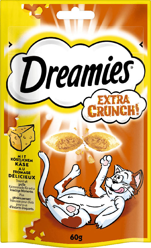 Dreamies Snack für Katzen, Extra Crunch mit Käse