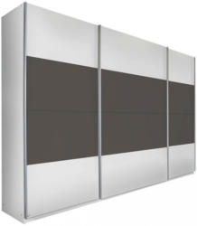 Schwebetürenschrank In Graphitfarben, Weiß