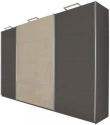 Schwebetürenschrank In Graphitfarben, Sandfarben