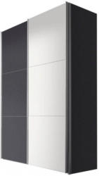 Schwebetürenschrank In Graphitfarben, Weiß