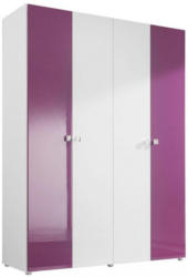 Drehtürenschrank In Lila, Weiß