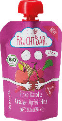 FruchtBar Quetschbeutel Pinke Karotte Kirsche Apfel Hirse ab 6 Monaten