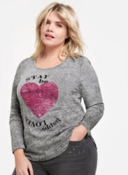 SAMOON T-Shirt Langarm Rundhals »Longsleeve mit Herz-Print«