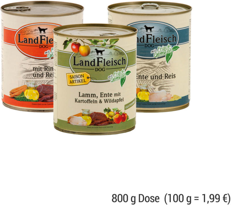 LANDFLEISCH Dog / Pur 800 g Dose