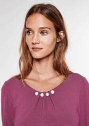s.Oliver BLACK LABEL Elegantes Shirt mit Schmuckperlen