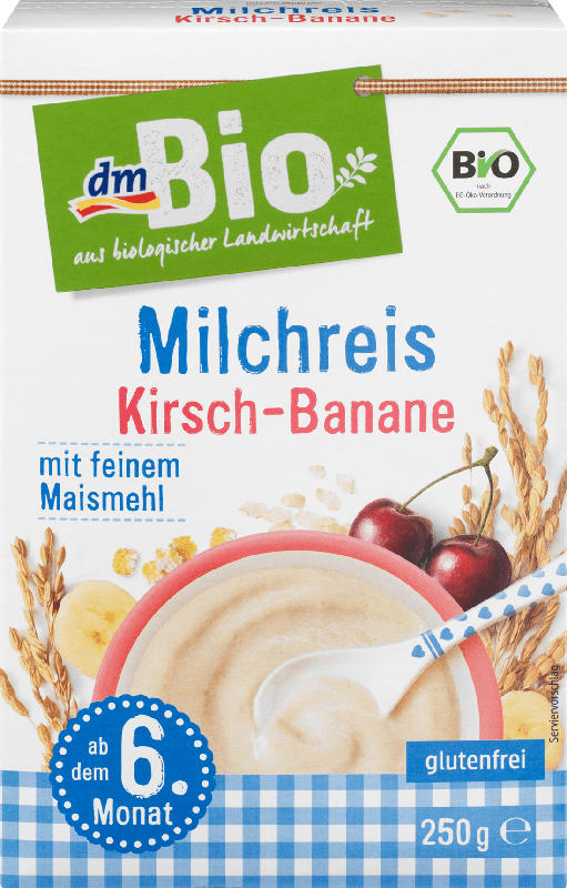 dmBio Milchreis Kirsch-Banane ab dem 6. Monat