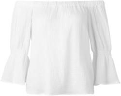 Carmenbluse mit Trompetenärmeln