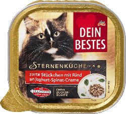 Dein Bestes Nassfutter für Katzen, Sterneküche Rind an Joghurt-Spinat-Creme