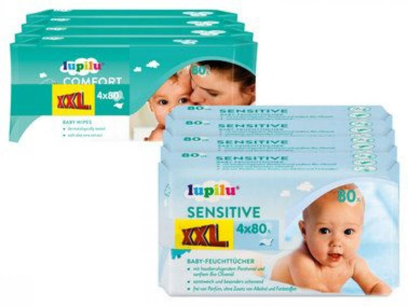 LUPILU Baby-Feuchttücher 4x 80 Stk. ✔️ Online von Lidl Österreich