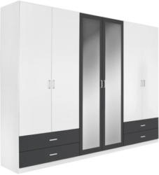 Kleiderschrank Borbona alpinweiß/grau 271 cm