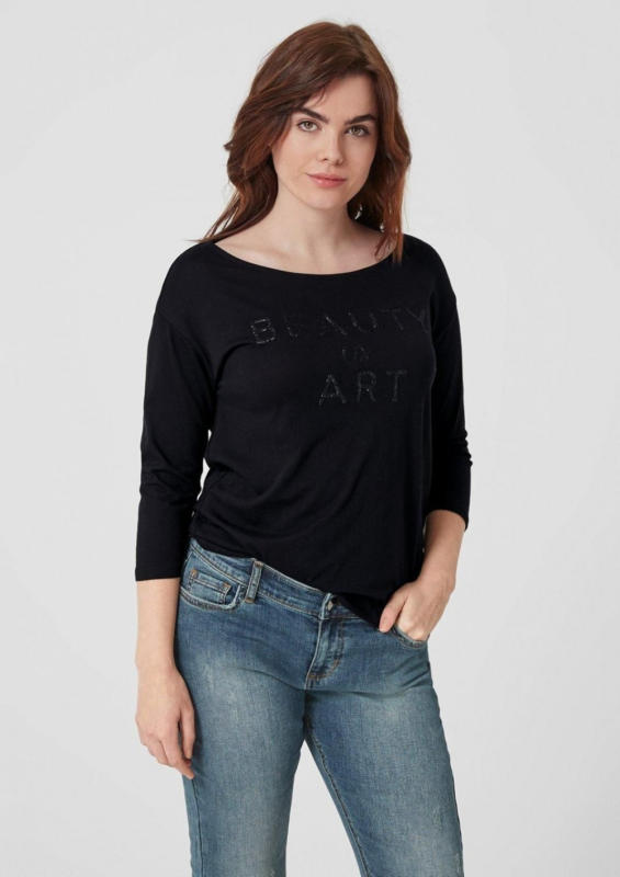 TRIANGLE T-Shirt mit Pailletten-Wording