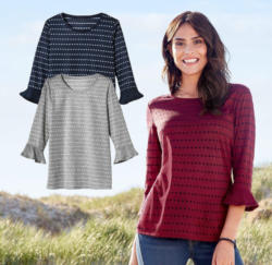 Damen-Shirt mit strukturiertem Punktemuster
