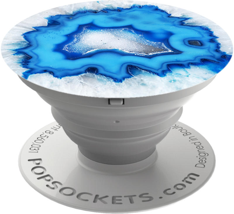 PopSockets Ice Blue Agate ausziehbarer Handyhalter Alltagshelfer BRANDNEU
