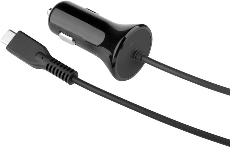 Fontastic KFZ-Ladekabel Picco USB-C 5V 3A 1,2m Kabel LED Schwarz BRANDNEU