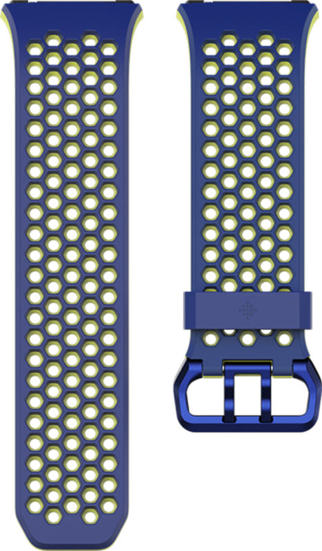 fitbit Ionic Accessory Sport Ersatz-/Wechselarmband Blau-Gelb Gr. L NEU OVP