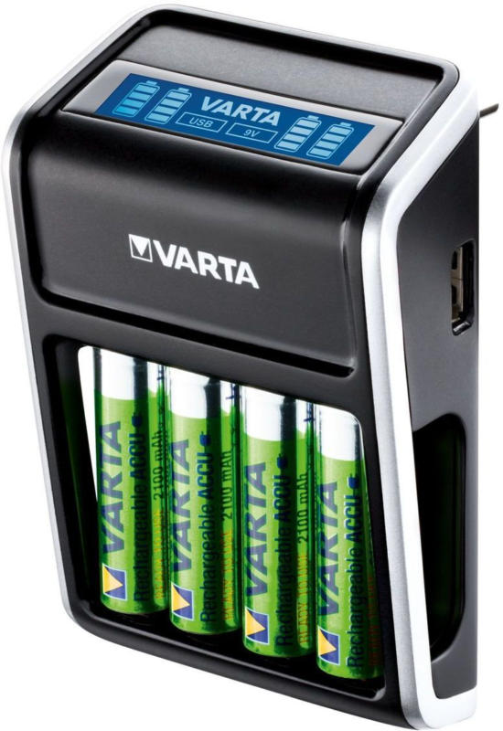 VARTA Ladegerät LCD Plug Charger /inkl. 4x AA 2100mAh) Steckerlader NEU OVP