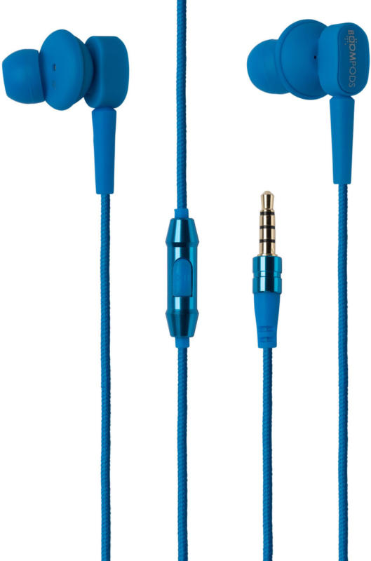 Boompods In-ear Sport Headset Earbuds Blau Schnurgebunden Silikon BRANDNEU