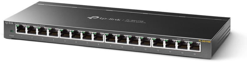 TP-Link TL-SG116E 16-Port Gigabit Easy Smart Switch Lüfterlos Grau BRANDNEU