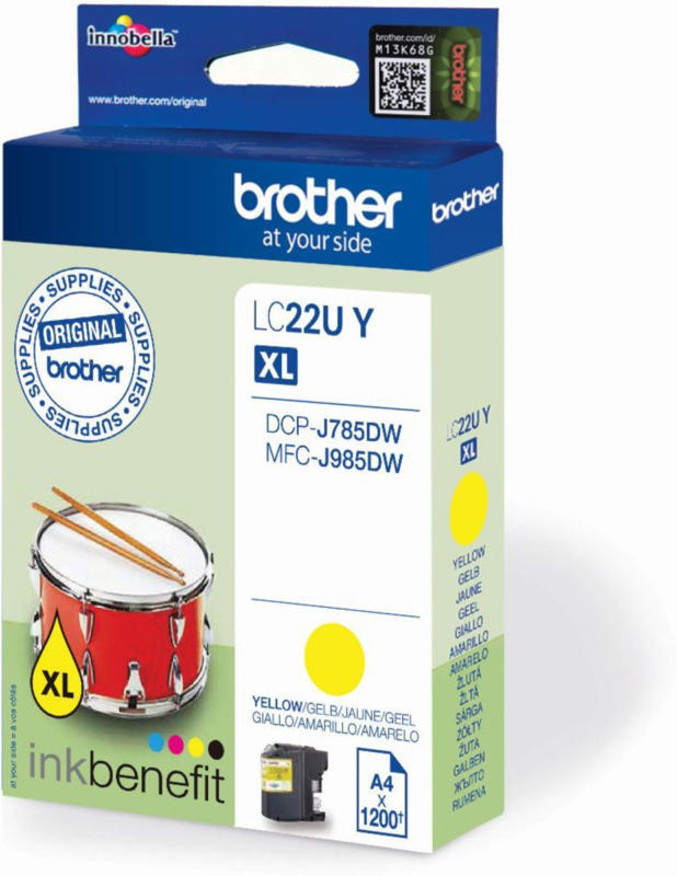 Brother Tintenpatrone LC-22UY Gelb (ca. 1200 Seiten) für MFC-J985DW NEU OVP