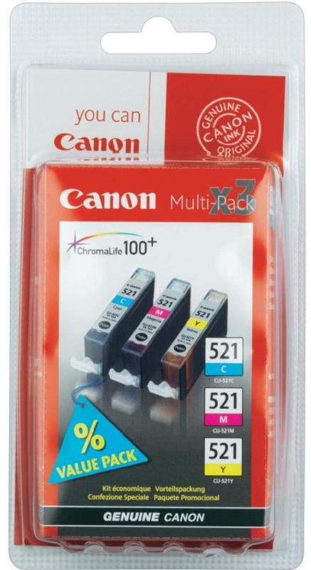 Canon Tintenpatrone CLI-521 Multipack (C/M/Y) BRANDNEU