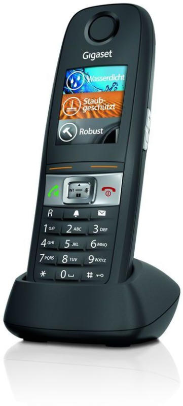 Gigaset Mobilteil E630H Schwarz (inkl Ladeschale) ECO-DECT IP65 Spot-LED NEU OVP