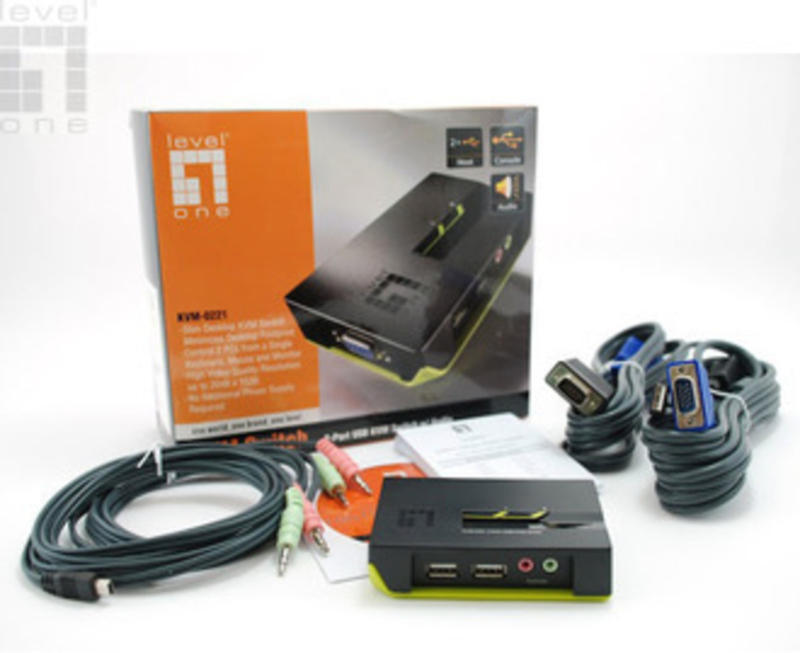 LevelOne KVM-0221 2-Port USB KVM Switch mit Audio