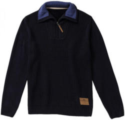Herren-Pullover mit Applikation in Leder-Optik