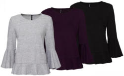 Damen-Shirt mit Rüsche am Saum