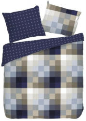 Baumwoll Bettwäsche Karo blau