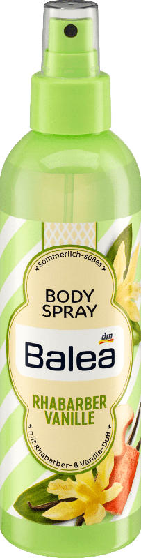 Balea Sommerlich-süßes Bodyspray Rhabarber Vanille mit Rhabarber- & Vanille-Duft