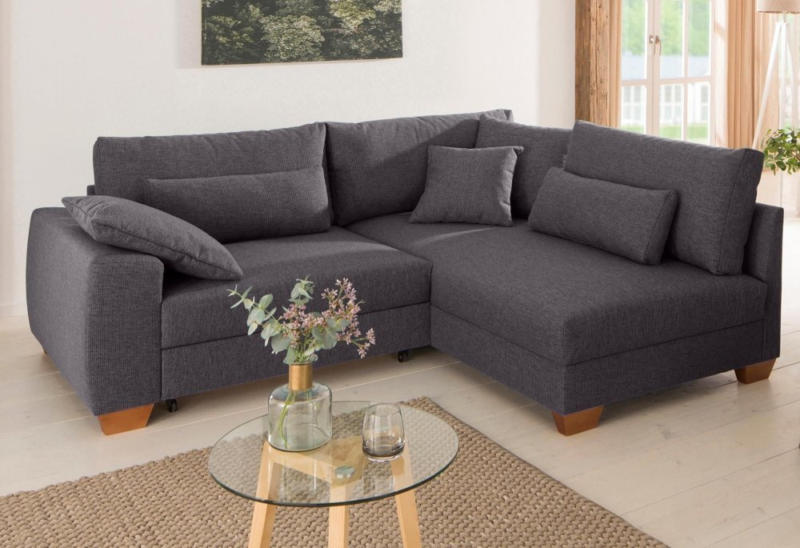 Home affaire Ecksofa »Kerstin« mit Ottomanenabschluß und Federkern, wahlweise mit Bettfunktion