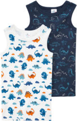 2 Baby Unterhemden mit Dino-Print