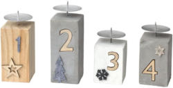 4 Kerzenhalter als Adventskranz