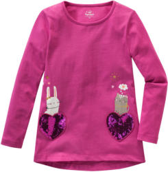Mädchen Langarmshirt mit Herztaschen