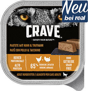 Crave Hunde-Nassnahrung versch. Sorten jede 300-g-Schale