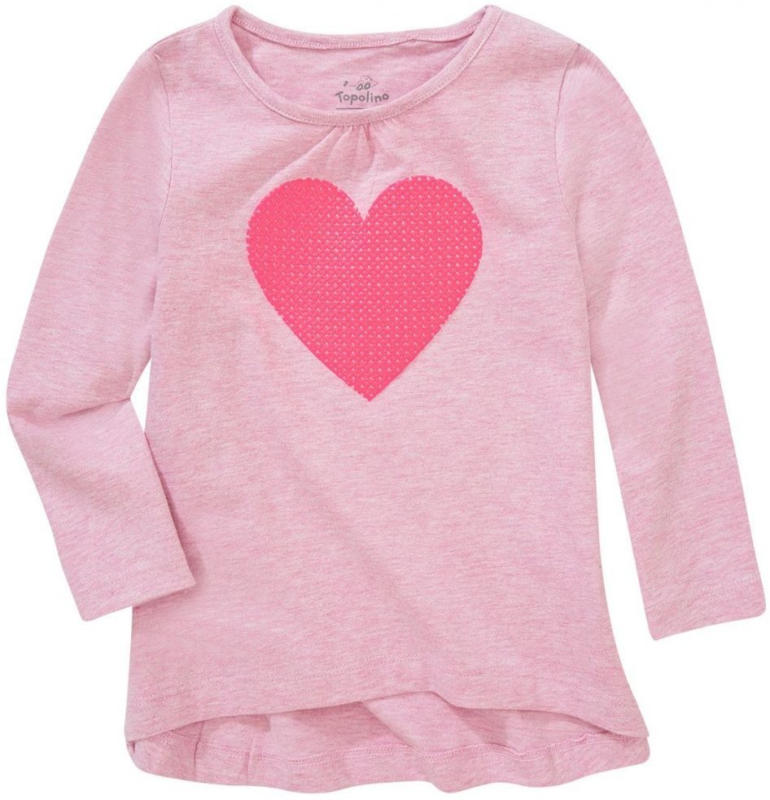 Mädchen Langarmshirt mit Herz-Print