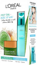 L'Oréal Paris, »Sugar Scrubs Klärendes Peeling und Hydra Genius Aloe Water«, Geschenk-Set (2-tlg.)