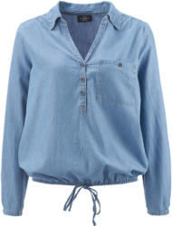 Damen Schlupfbluse in Denim-Optik