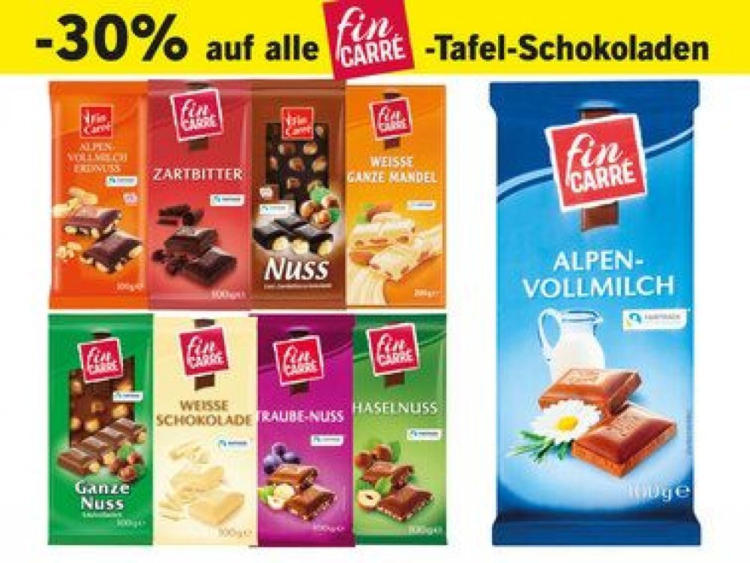 Z.B. FIN CARRÉ Schokolade ️ Online von Lidl Österreich wogibtswas.at