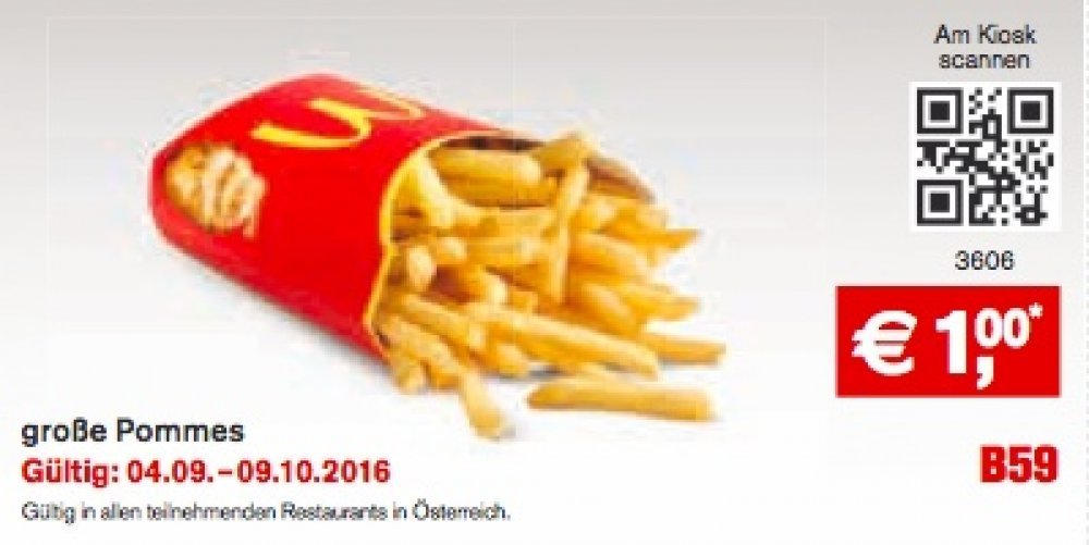 Grosse Pommes Nur 1 00 Mcdonald S Angebot Wogibtswas At