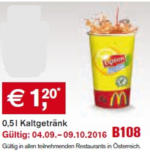 McDonald's 0,5 l Kaltgetränk - bis 09.10.2016