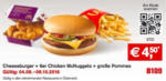McDonald's Cheeseburger + 6er Chicken McNuggets + große Pommes - bis 09.10.2016