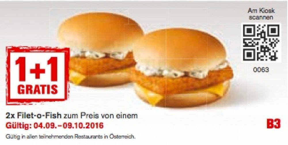Wogibtswas At 2x Filet O Fish Zum Preis Von Einem 0 00 Bei Mc Donald S