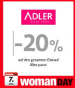 Adler -20% auf den gesamten Einkauf Alles passt - bis 07.04.2016
