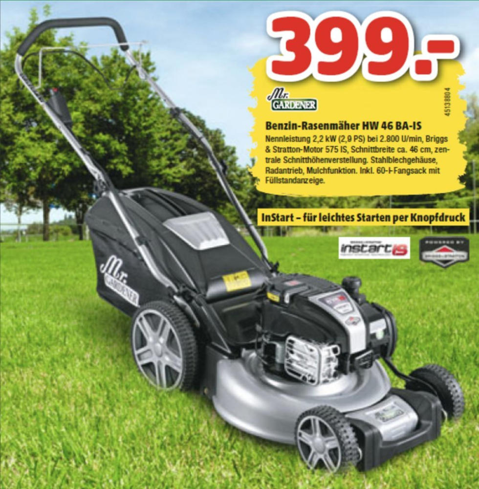 BenzinRasenmäher HW 46 BAIS ️ Online von hagebaumarkt Niederer