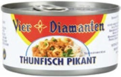 Vier Diamanten Thunfisch mit Gemüse
