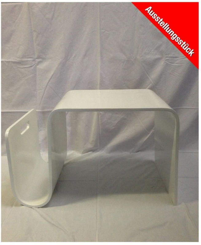 Beistelltisch Newspaper Metall weiss