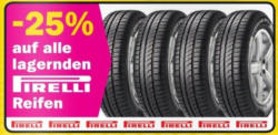-25% auf alle lagernden Autoreifen von Pirelli
